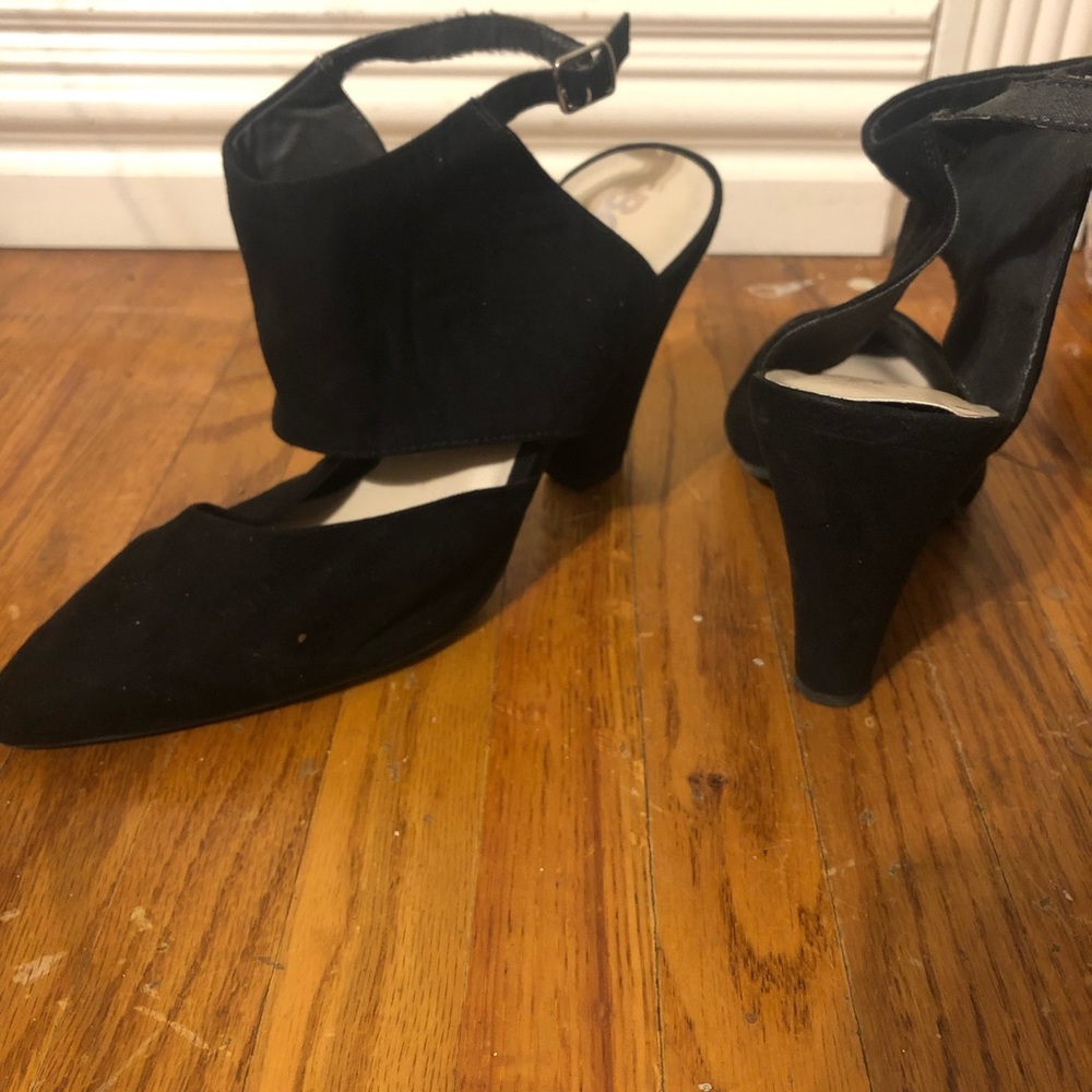 Black Suede BC heels. Size 8